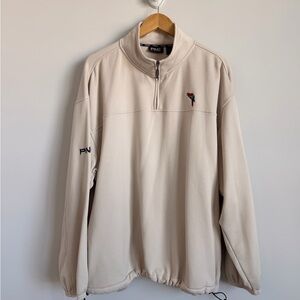 PING Collection 1/4 Zip Pullover Mens Large Beige Golf Jacket Parrot Logo